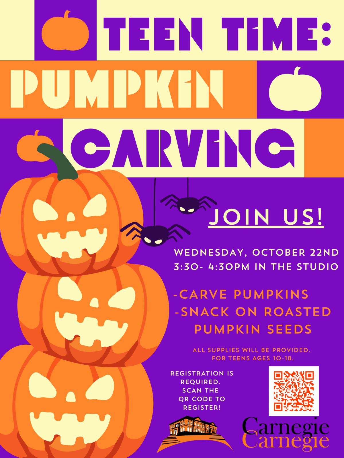 TEEN TIME: PUMPKIN CARVING!